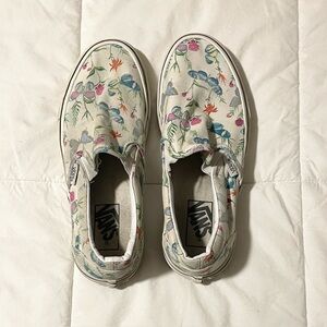 2/4 $70 💫  Vans Floral Slip-On Sneakers - Cream and Multicolor